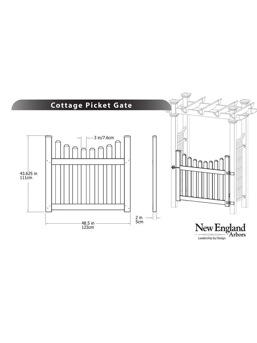 Cottage Vinyl Picket Gate - Image 2