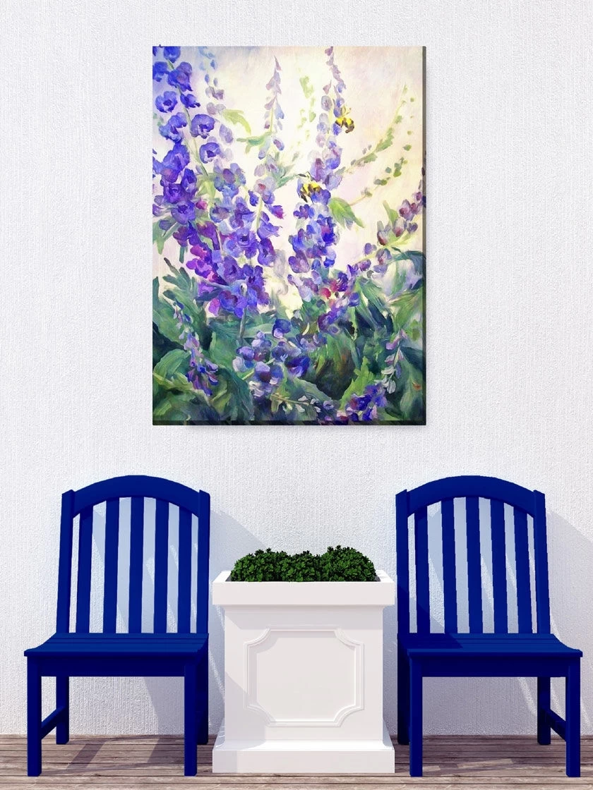 Blue Delphi Outdoor Wall Art - Image 2