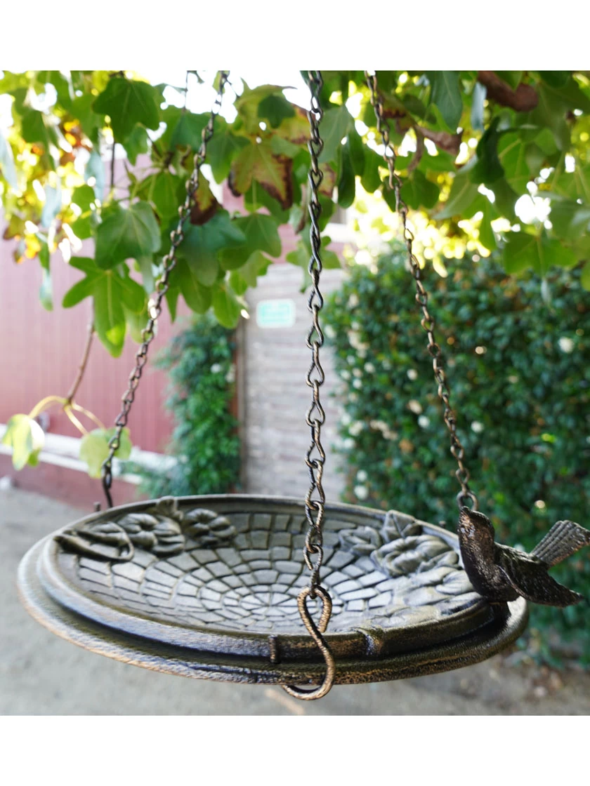 Floral Motif Hanging Birdbath - Image 2